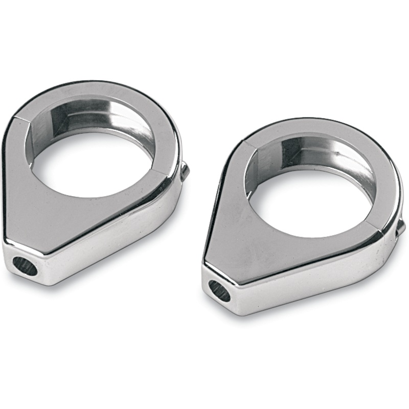 Turn Signal Fork Mount Clamps – 41mm – Chrome