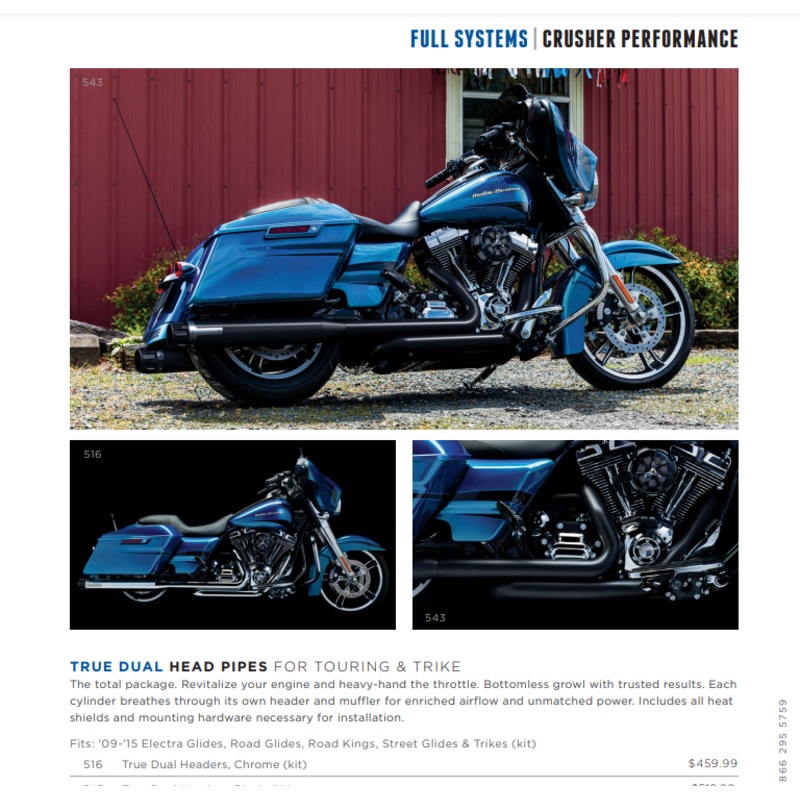 Kuryakyn 516  CRUSHER TRUE DUALS Fits  models Harley Davidson 09-16 Touring, Tri