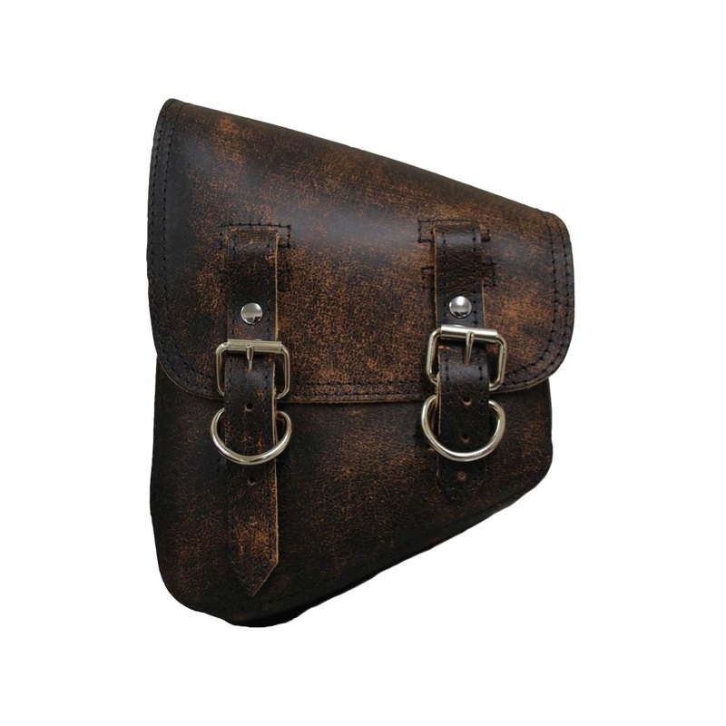 La Rosa Design Bolt-On Solo Left Saddlebag With Bracket Rustic Brown