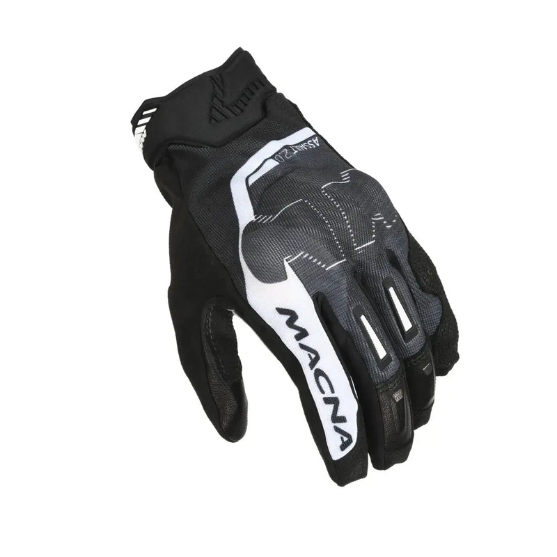 Macna Assault 2.0 Short Textile Gloves Black / Grey Camo / White