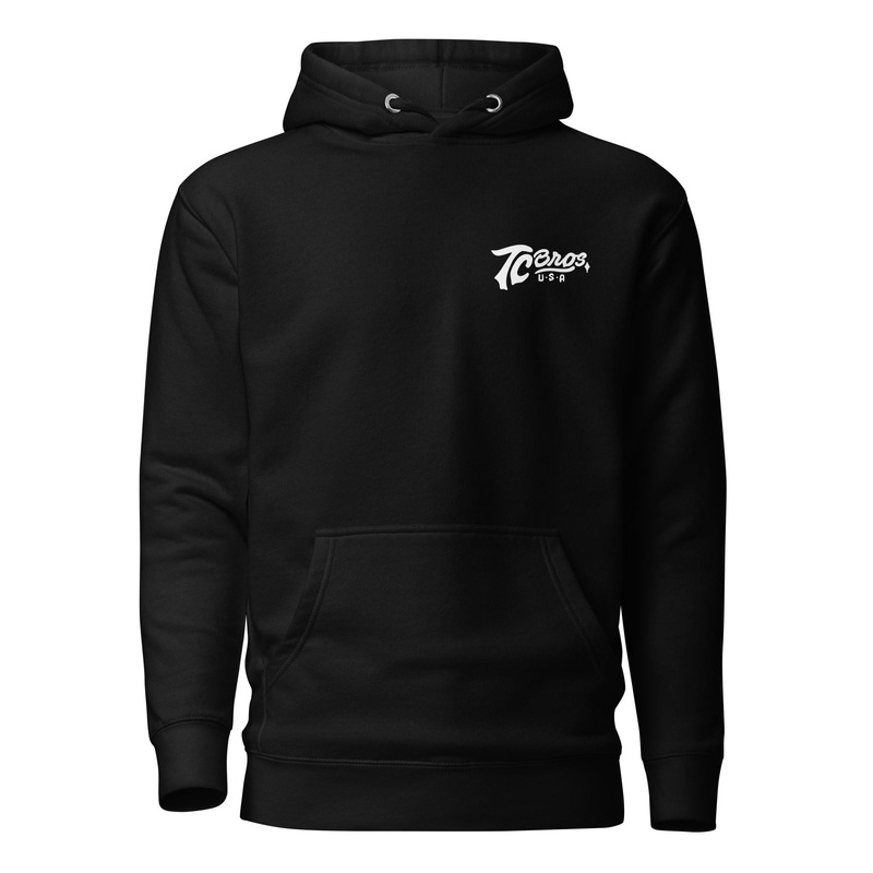 Script Black Hoodie – White Print