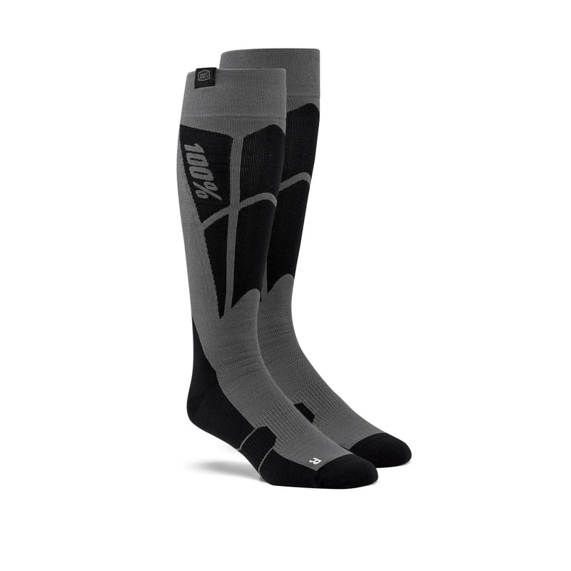100% Hi Side Performance Moto Socks Black / Steel Grey