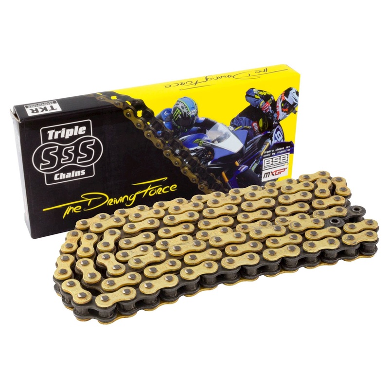 Triple S O-Ring Motorcycle Gold Chain 525-104 Links