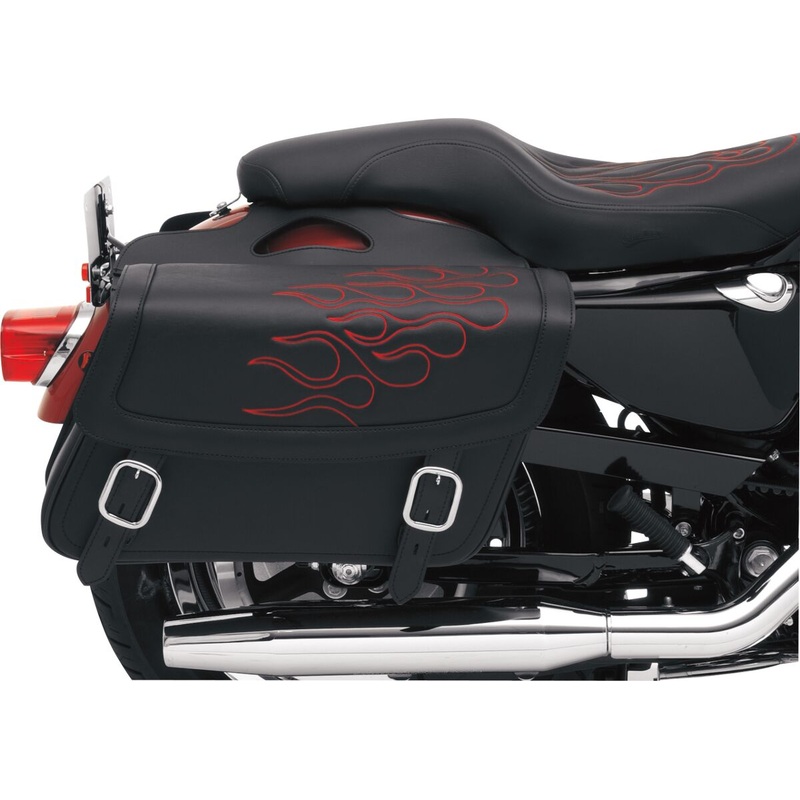 Saddlemen Highwayman Tattoo Flame Saddlebag Black / Red