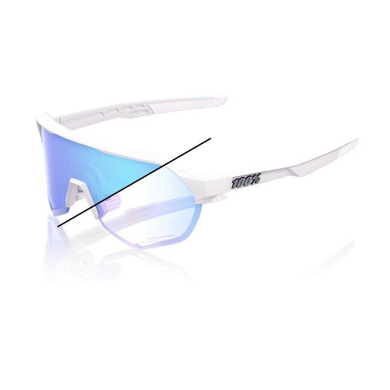 100% S2 Bastille LE Glasses Pearl White Glitter/Blue Mirror Photochromic Lens
