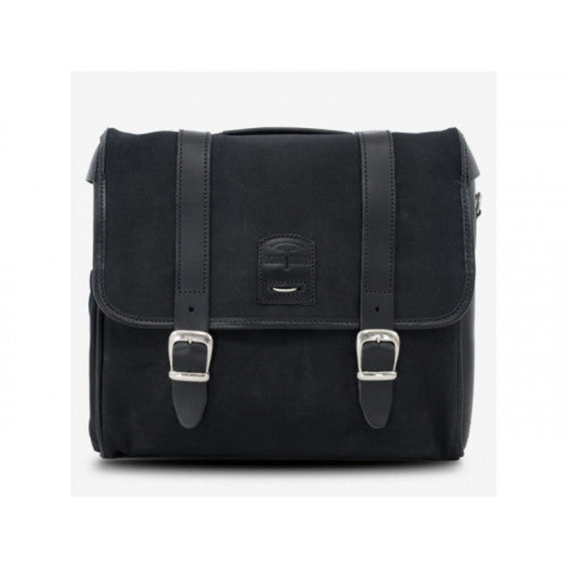 Longride Waxed Canvas Quick Release Saddlebag Black – 12.5 Liters