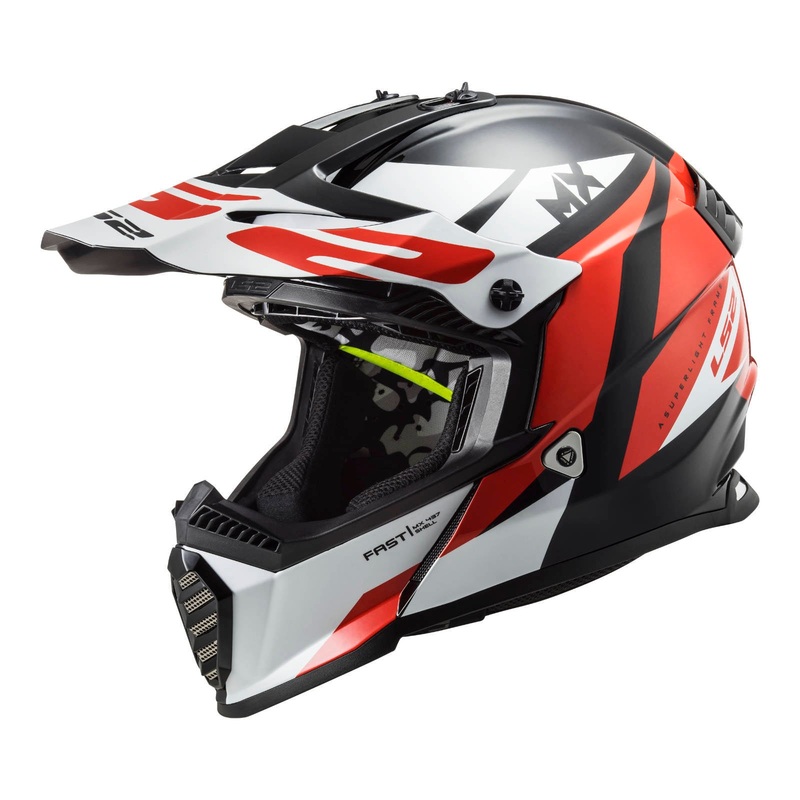 LS2 MX437J FAST EVO STRIKE MINI HELMET – BLACK / WHITE / RED