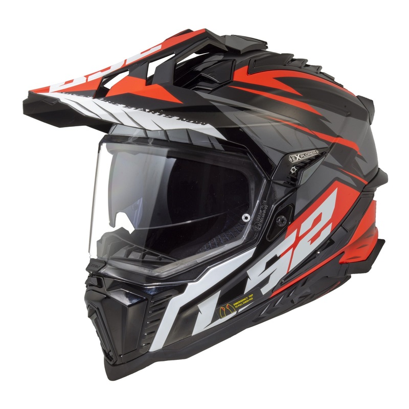 LS2 MX701 Explorer Spire Helmet – Black / Titanium / Red 06