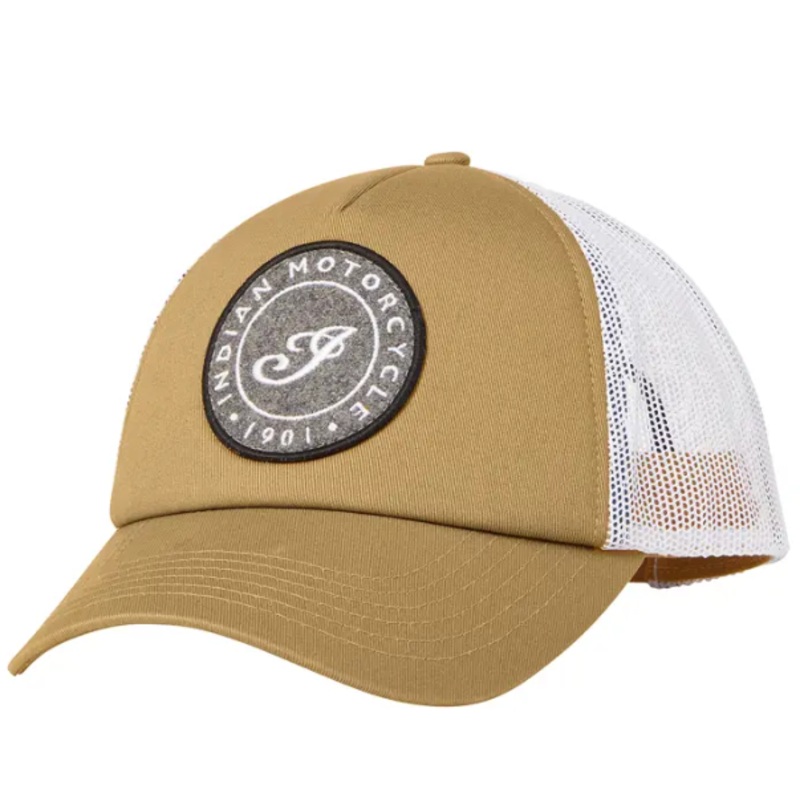 Felt Patch Trucker Cap, Brown