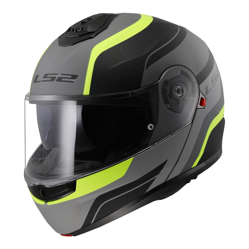 LS2 FF908 Strobe II Monza Flip Front Helmets – Matte Black / Hi-Vis Yellow 06
