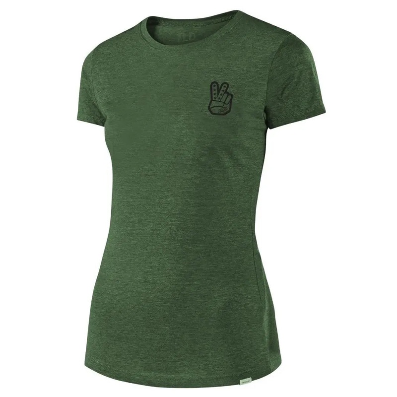 Troy Lee Designs Peace And Wheelies Ladies T-Shirt Olive